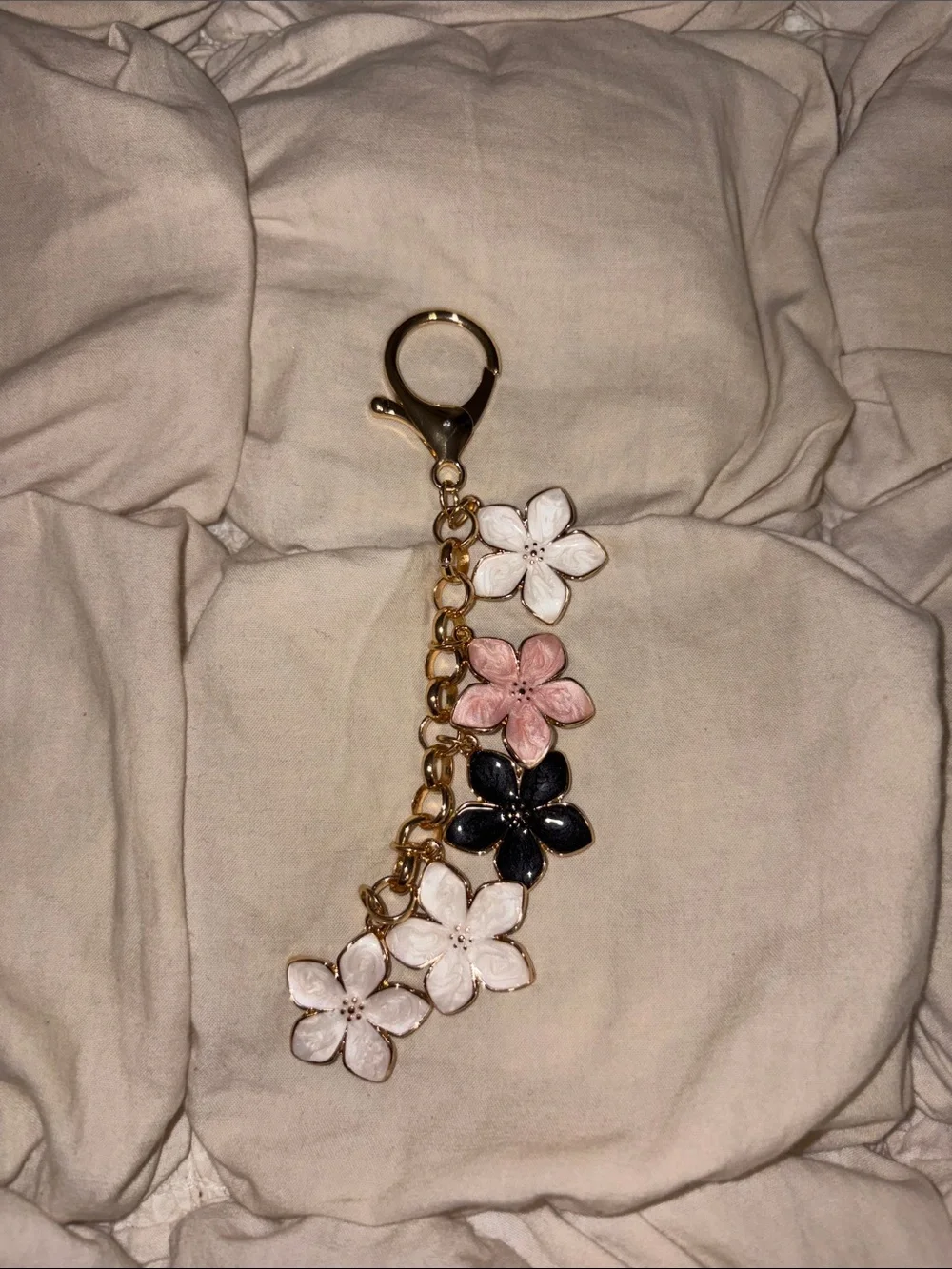 Free People Enamel Floral Drop Bag Charm Keyring